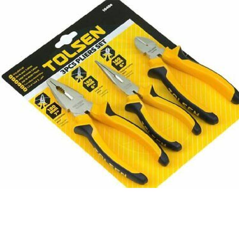 3 PIECES SET - BIMATERIAL PLIERS 3 PIECES SET - BIMATERIAL PLIERS