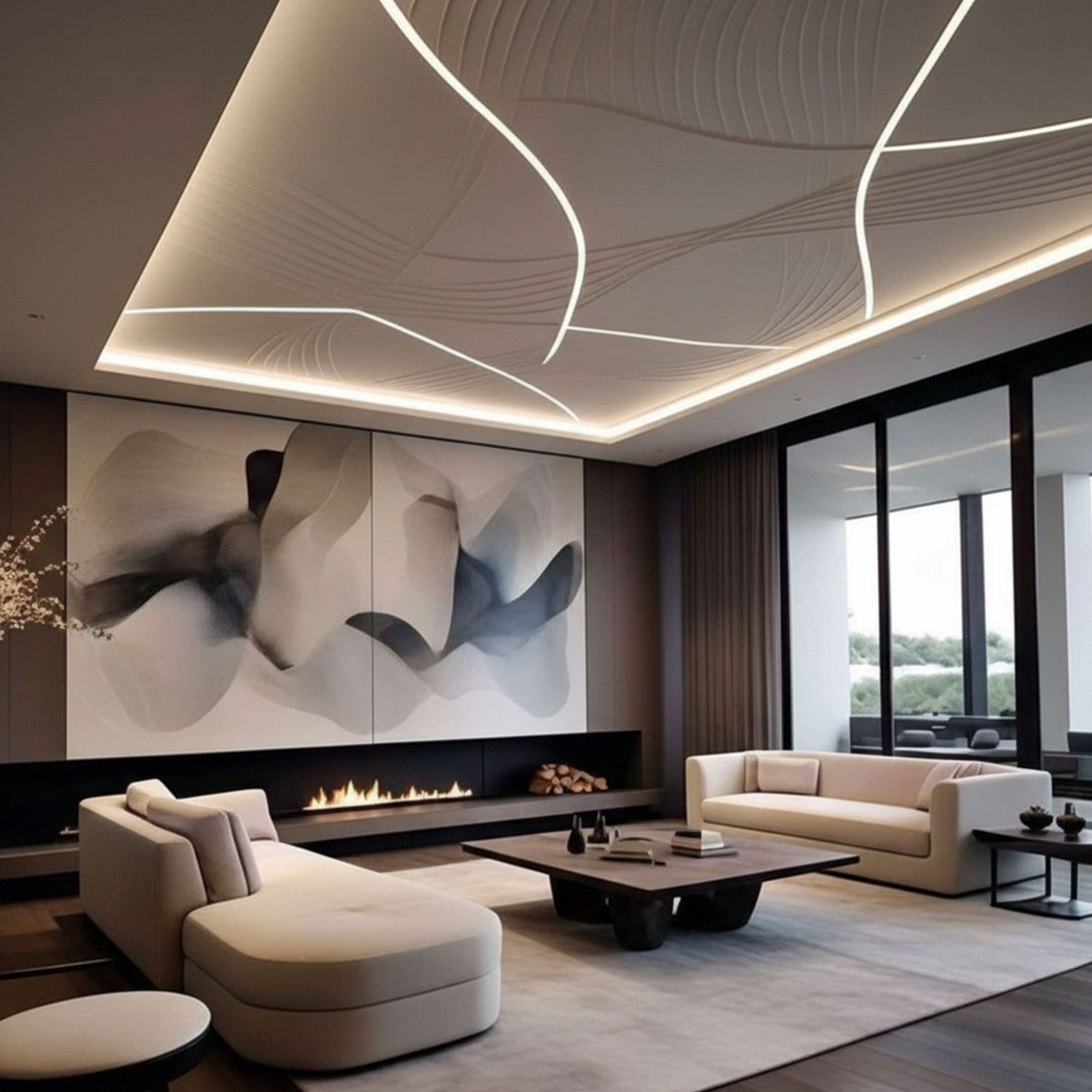 Futuristic-Art-Ceiling-Living-Room