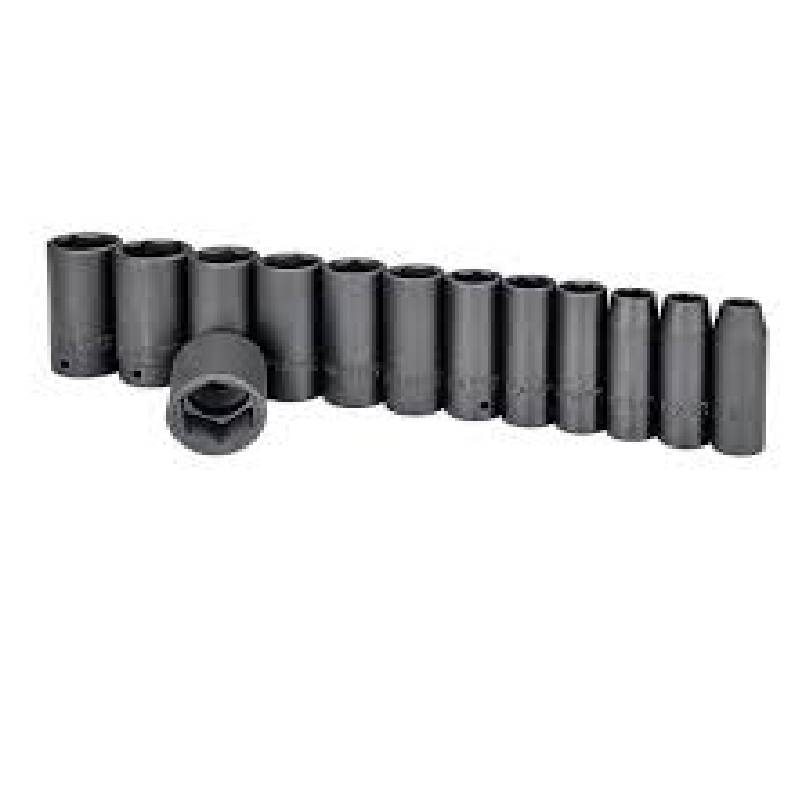 1/2" IMPACT DEEP SOCKET SET - 13 PIECES