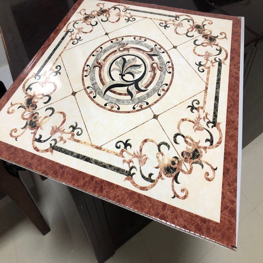 CL-6038 PVC CEILING TILE 60X60 WT PINK DSN CN - Image 1