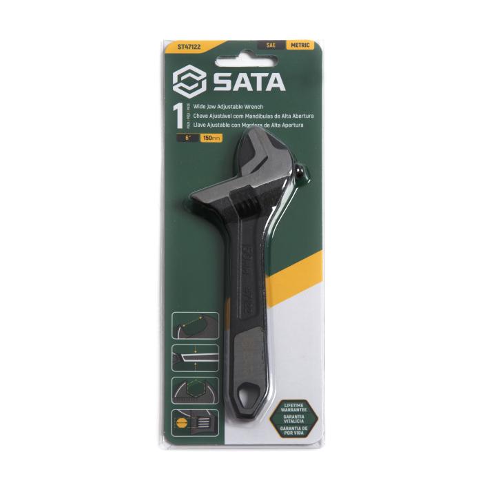 6 Wide Jaw Adjustable Wrench - Image 2